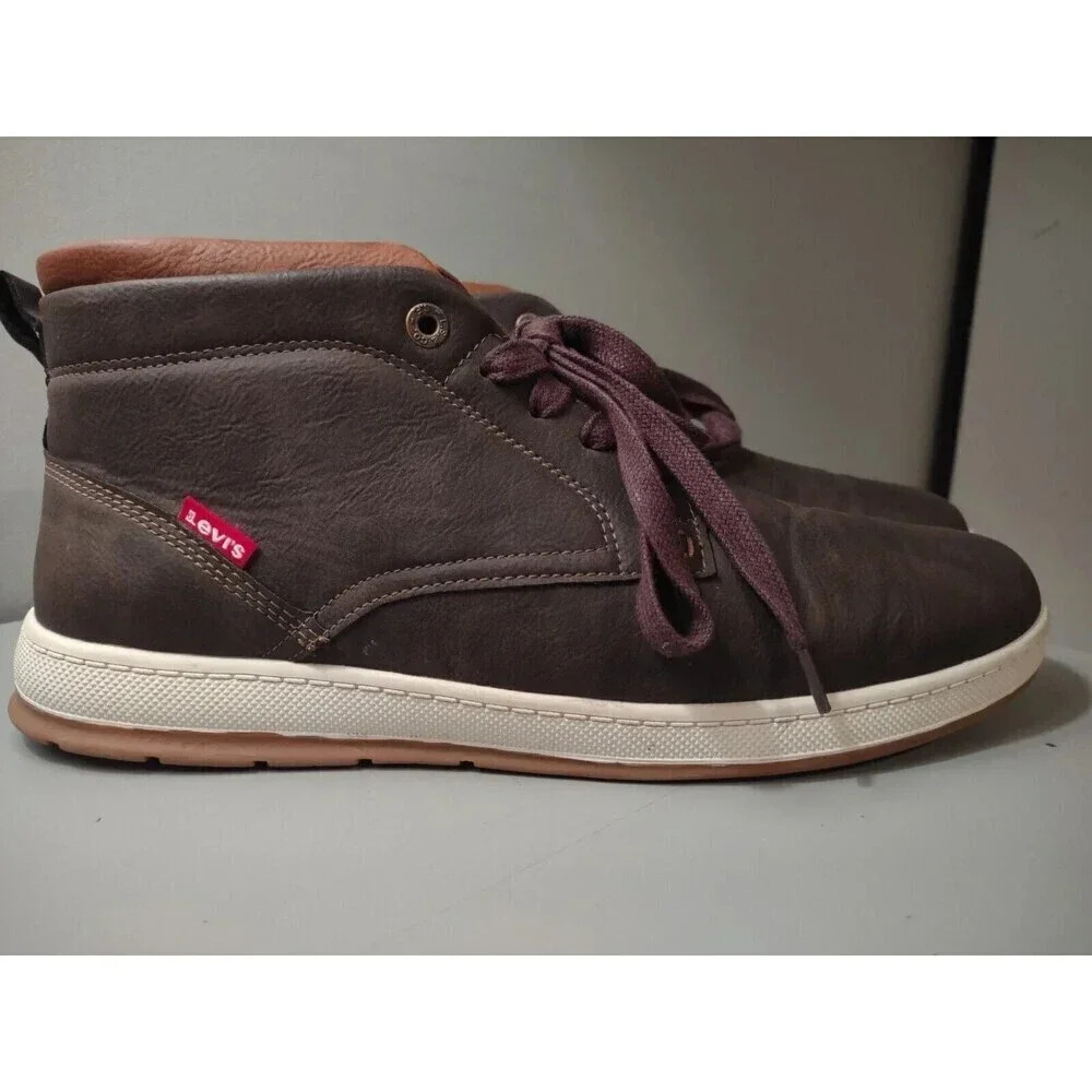 LEVI'S Men's Brown Lace Up High Top Boots Casual Shoes Size 13 Style